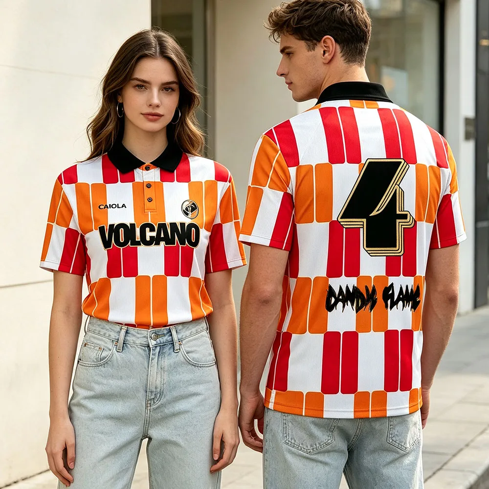 Jungle Volcano Football Polo Shirt Short Sleeve Summer Casual Fashion Tops Design Graphic Print Merch Shirts Men Women Clothing