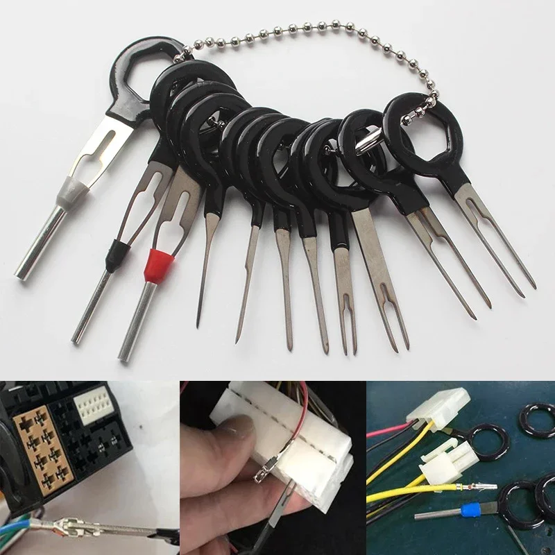 إزالة محطة توصيل السيارات أداة مريحة وعملية سلك كهربائي تجعيد موصلات سبليت دبوس النازع عدة ل