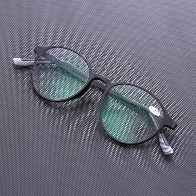 TR90 Anti-Blaulicht-Lesebrille für Männer und Frauen in der Nähe von weitem Brillen, ultraleichte Retro-Mode, runde Weitsichtbrille