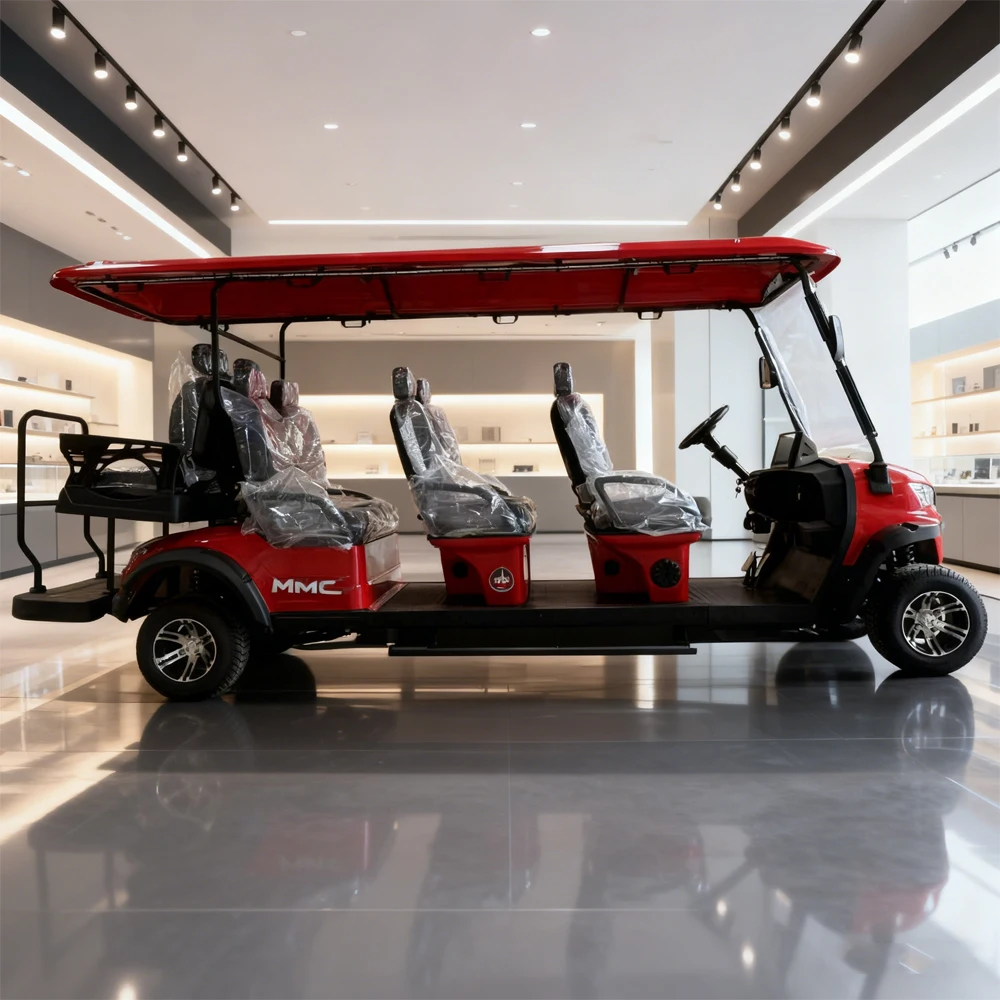 New Popularity 8 Seater Electric Golf Cart 5000W Motor Scooter Go Karts Adult High Strength Steel Sightseeing Electric Golf Cart
