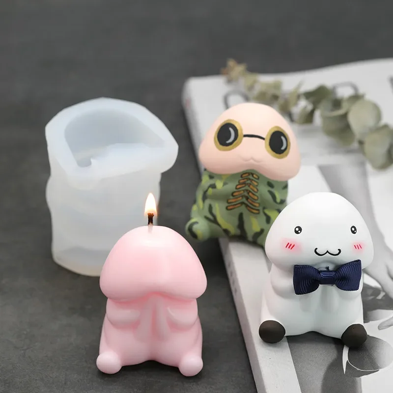 Y Cute Tin Ding Silicone Mold DIY Candle Molds Aromatherapy Plaster Shy Ornaments Gypsum Silica Gel Mould Decorations for Home