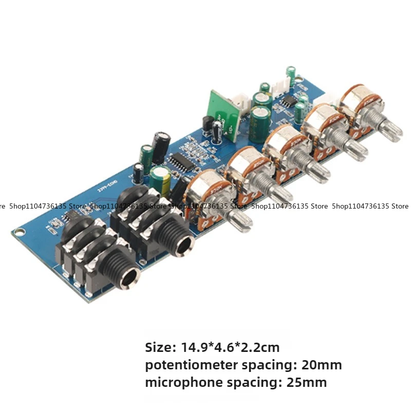 PT2399 Karaoke Reverb Board KTV Microphone Front Amplifier Board, Single Power Supply DC 12V Built-in Boost view 4