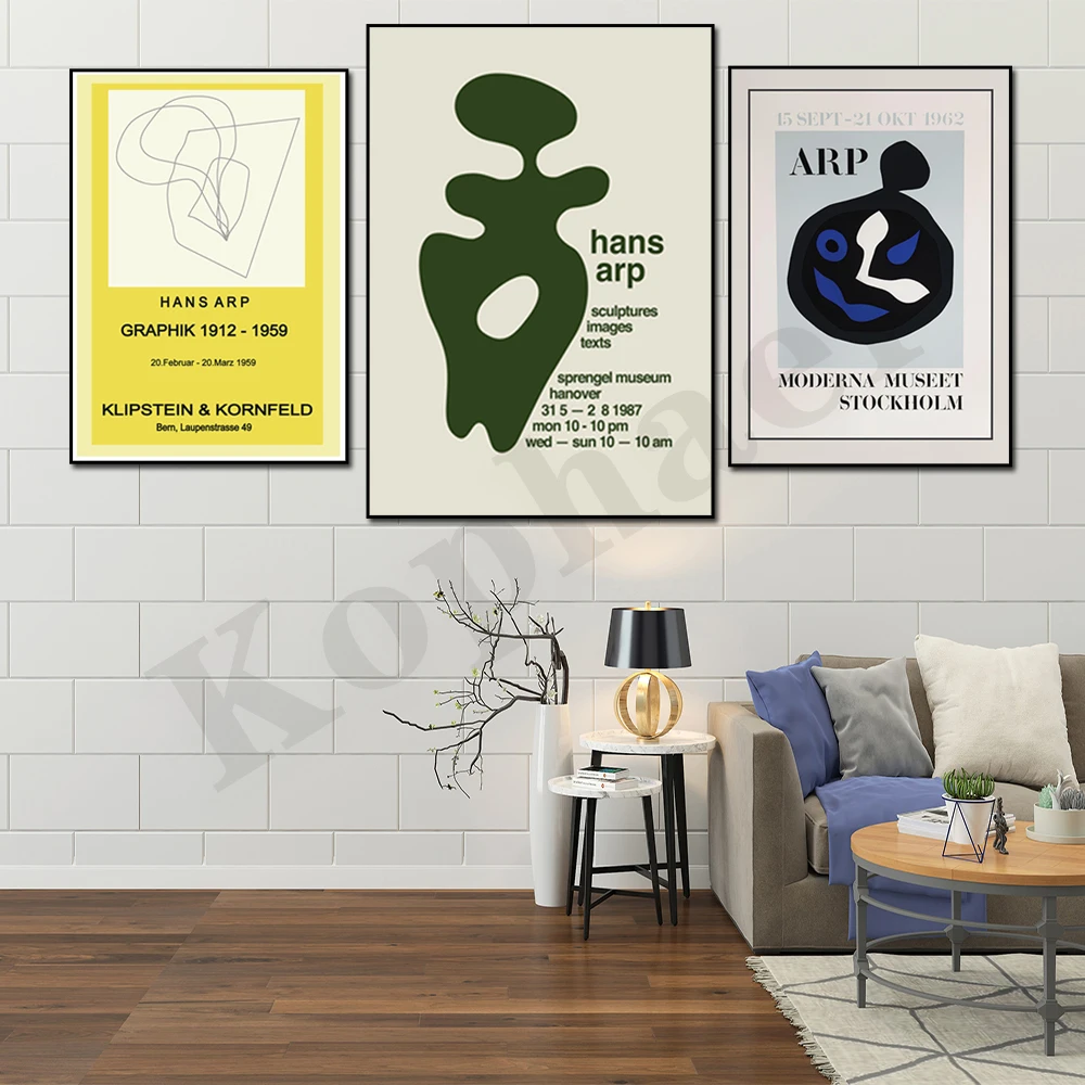 

Hans (Jean) Arp Abstract Human Sculpture, Navy Bottle Figure Minimalist Home Decor Poster