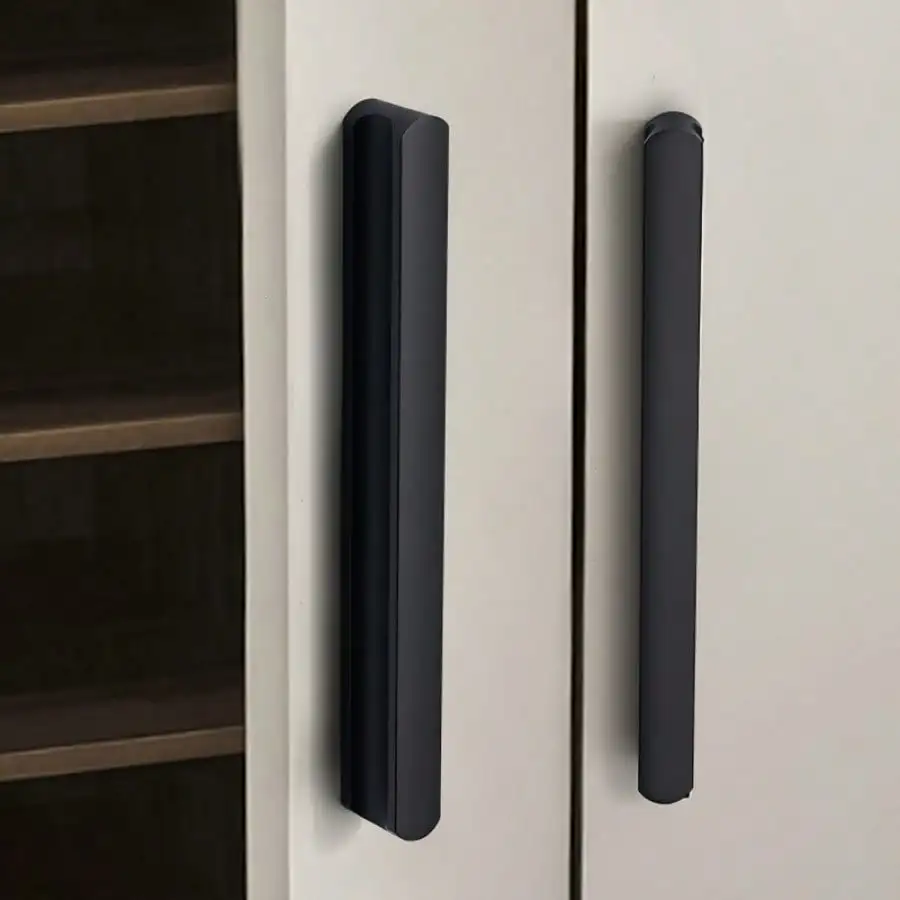 Möbelgriffe, modern, goldfarben, schwarz, Aluminiumlegierung, für Kleiderschrank, Schublade, einfache Küchenschrankgriffe, Schranktürgriffe