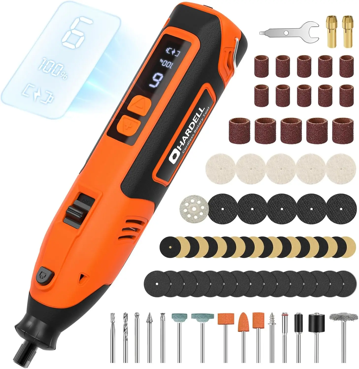 

12V Cordless Rotary Tool Kit with 80 Accessories, 2000mAh Battery for Sanding, Carving, Polishing & Drilling