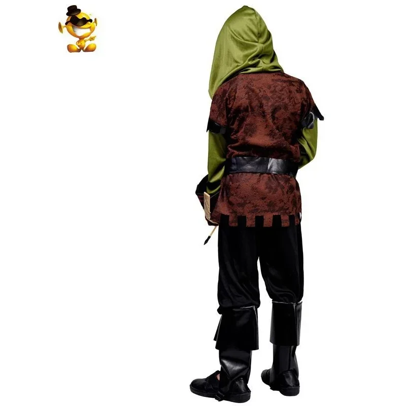 New 2025 Kids Men's Halloween Rogue Archer Party Boys Hunter Costume Carnival CostumeX158