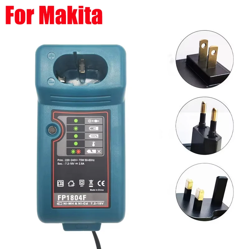 Portable Power Tool Battery Charger Rapid Charging Station Replacement Battery Charger Suitable for Makita Ni-MH Ni-Cd Batteries