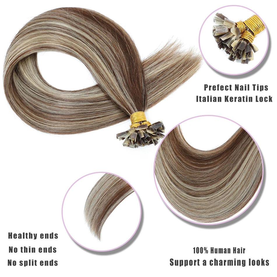 V Tip Human Hair Extension Fusion Hair Zijdeachtig Steil Donkerbruin Pre Gebonden V-Vorm Keratine Hair Vietnamese Remy Hair Voor Salon