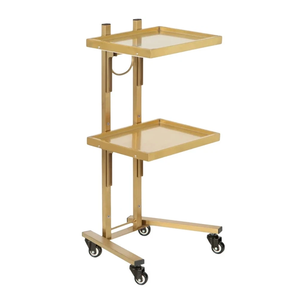 Professional Multi-Function Golden Luxury Salon Trolley Modern Design Hairdressing Mobile Beauty Cart for Bathroom & Bedroom