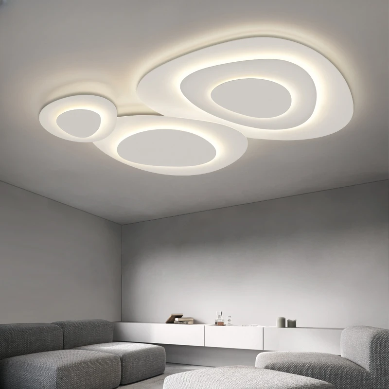 

Modern Annual Rings LED Indoor Chandelier Living Room Ripple Shape Home Furniture Decoration White Iron Body Color Lamp lighting