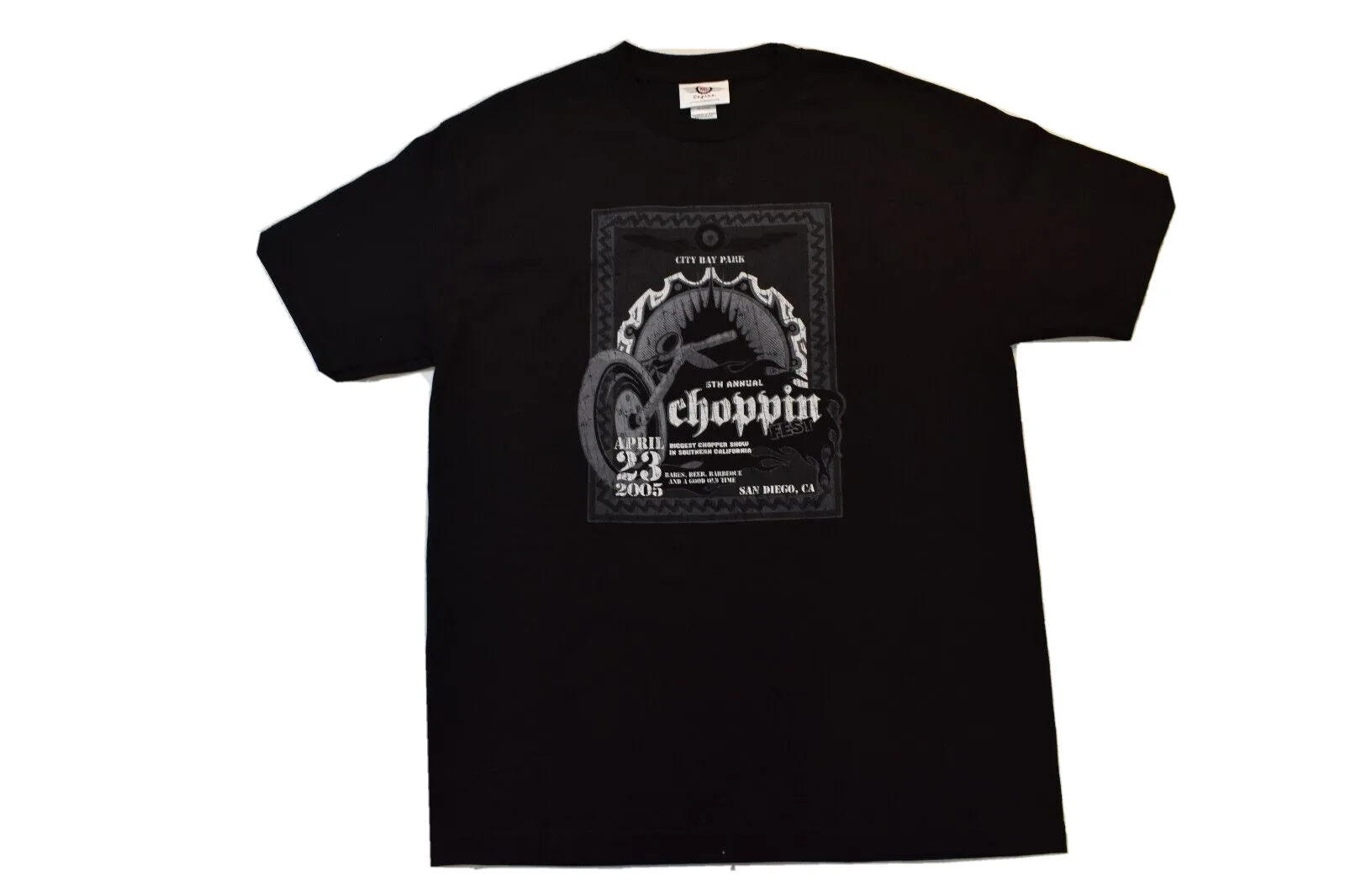 Mad Engine Mens City Bay Park 5Th Annual Choppin Motorcycle Fest T Shirt New L