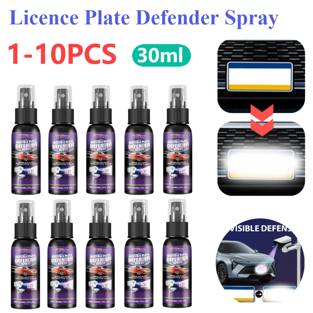 1-10PCS Licence Plate Defender Spray Long Lasting Stealth Plate Defender Invisible Defence Sprayer for Auto Motorcycle Parts