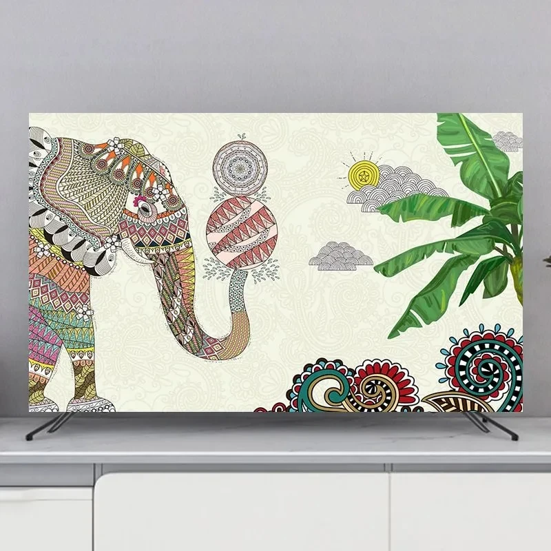 New TV Cover 55inch TV Computer Display Covers Multifunction Screen Covers Decorative Cover