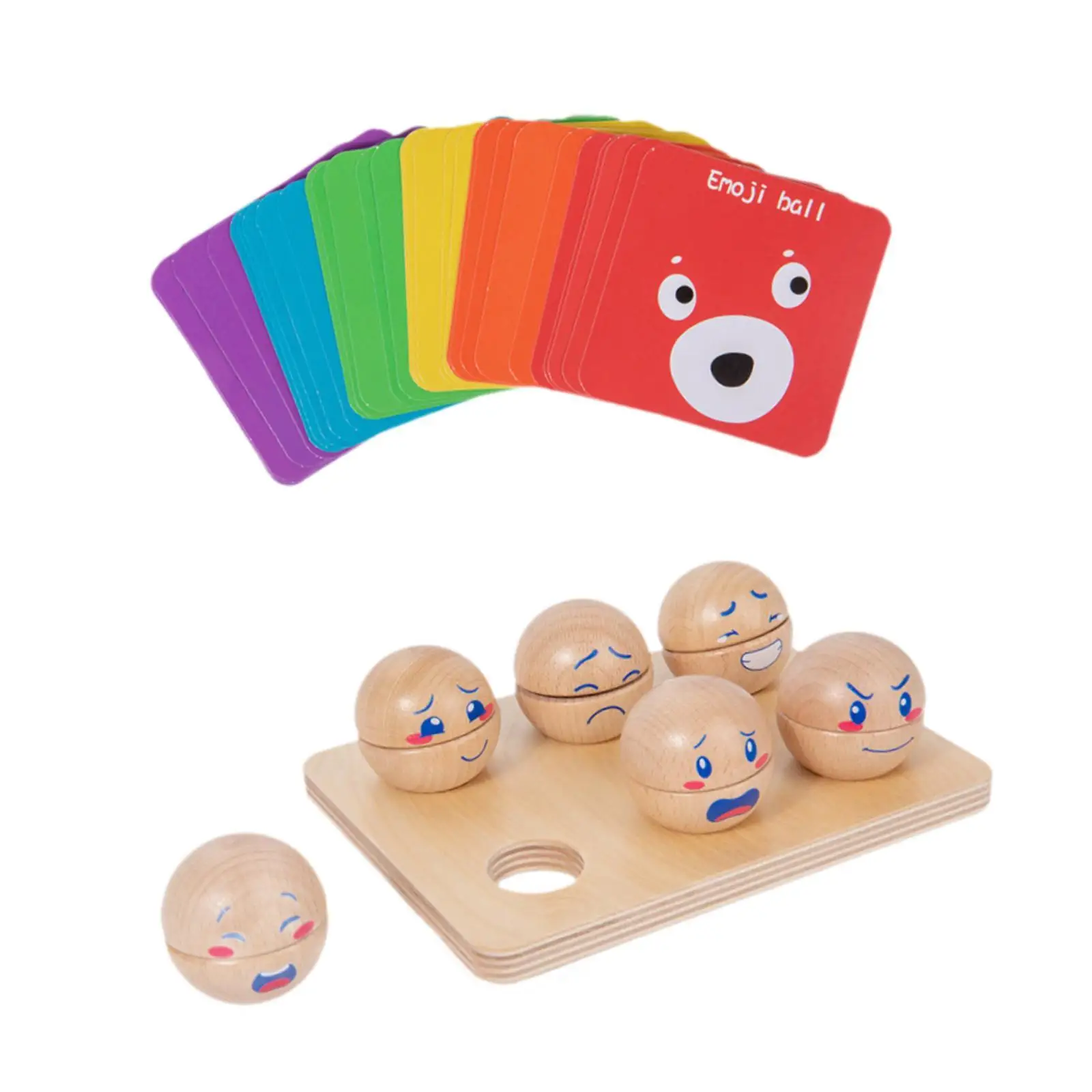 Emotion Expression Ball Interactive Building Blocks Children Wooden Educational Toy Early Education Puzzle Toy