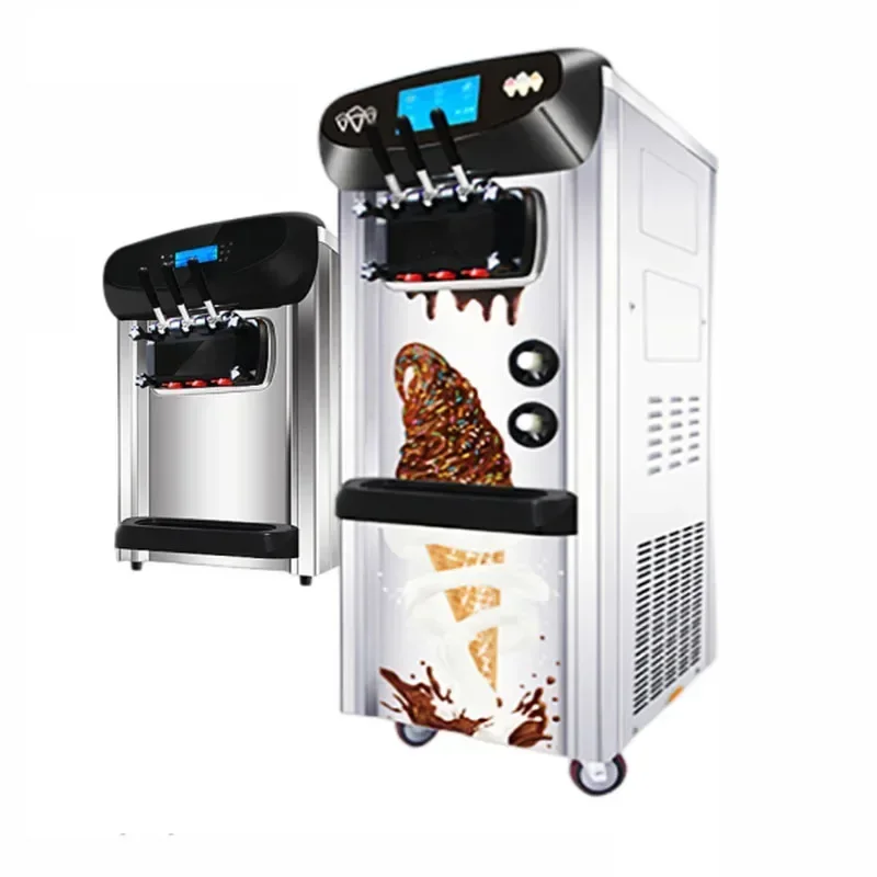 220V 2200W Desktop Soft Ice Cream Machine Automatic Commercial Household Dual-purpose Cone Sundae Ice Cream Making Equipment