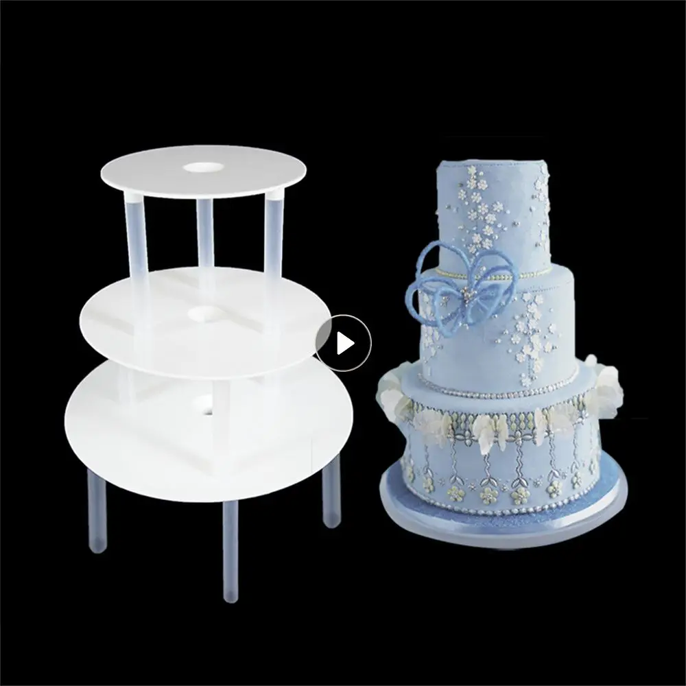 Multi-layer Cake Stand Multiple Sizes Stable Pile Driving Milky White 1 Set Household Products Cake Piling Stand Innocuous