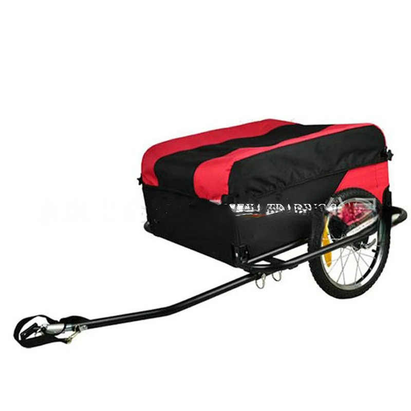 Bicycle Cargo Trailer, 16 Inch Inflatable Wheel Luggage Cart, Steel Frame Bike Carrier