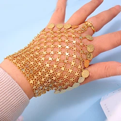 New Handmade Turkish Hand Bacelet Gold Plated Middle East Luxury Women Bracelet Coin Jewelries Arabic Birdal Accessory
