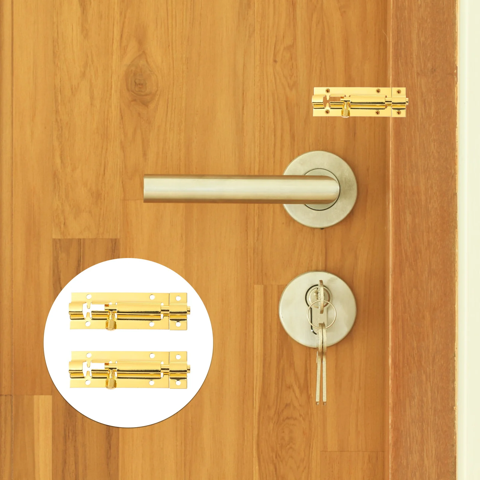 

2Pcs Stainless Steel Sliding Latch Lock Heavy Duty Door Bolt for Left Or Right Horizontal Vertical Mounting Replacement