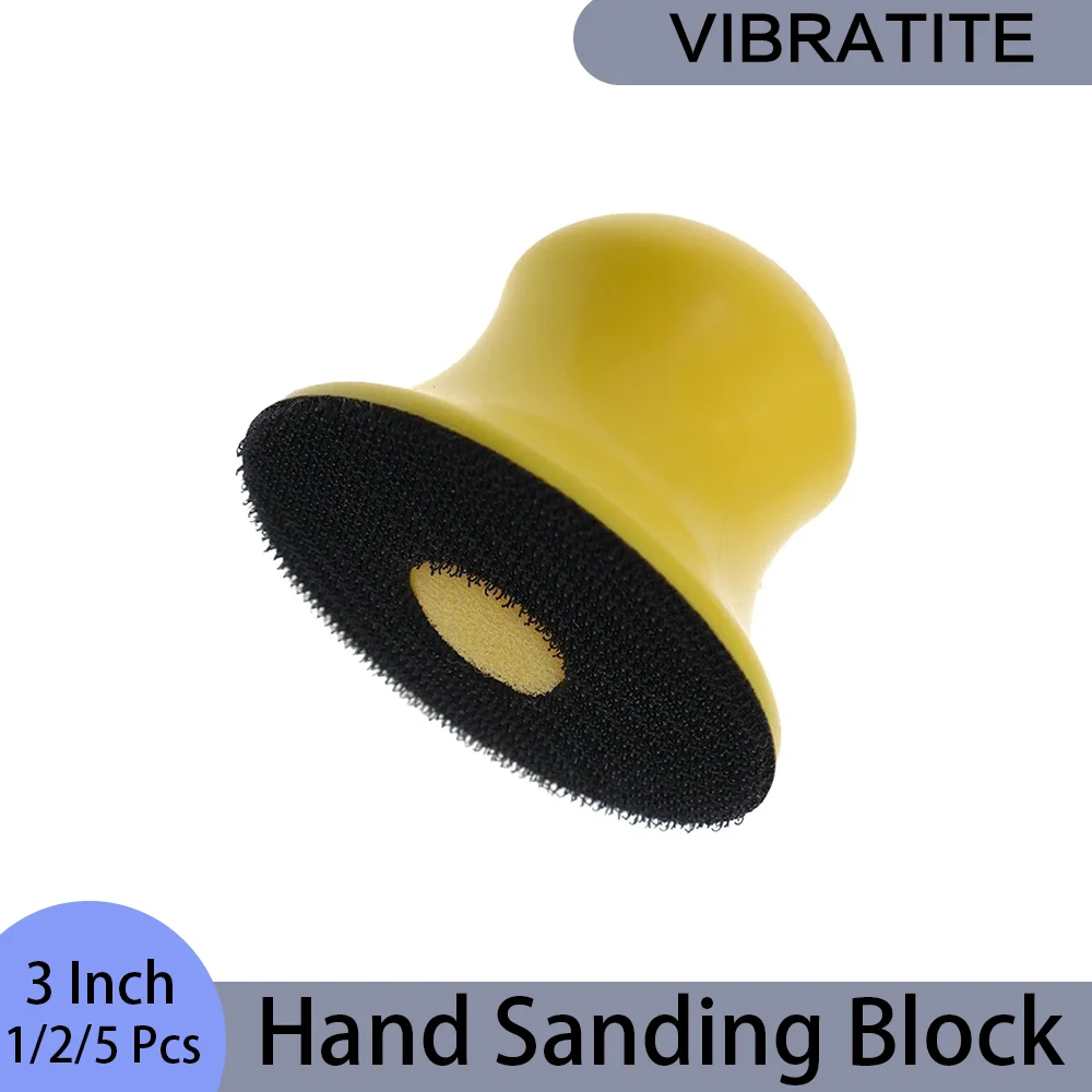 

3 Inch Hook and Loop Hand Sanding Block 1/2/5 Pcs PU Foam Manual Sander for Woodworking Furniture Restoration Automotive Body