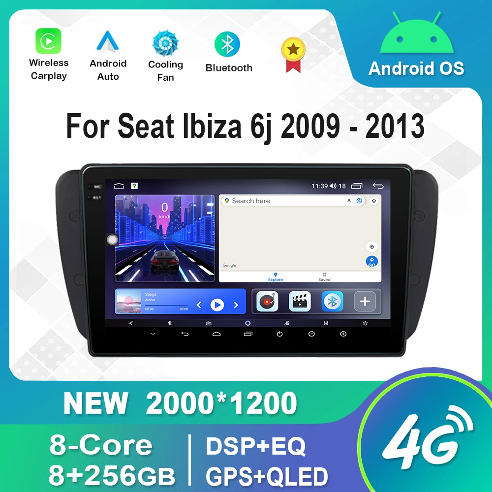 

Car Android Radio Multimedia Player For Seat Ibiza 6j 2009 - 2013 Screen WiFi GPS DSP Audio Stereo Bluetooth IPS QLED
