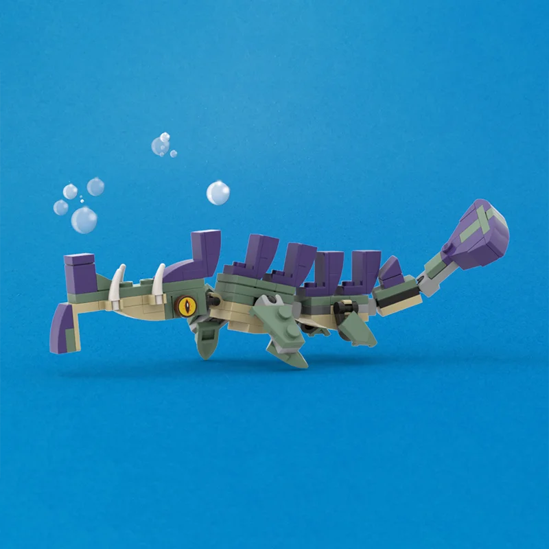 105 pezzi MOC modello di creatura marina con blocchi modulari verdi e viola assemblaggio per bambini esposizione giocattoli regalo a sorpresa per festival