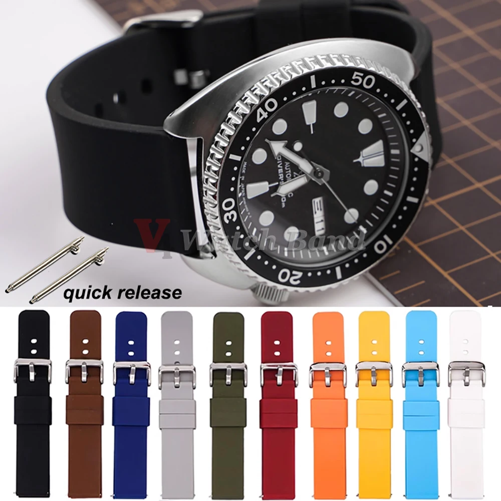10/12/14/15/16/18/19/20/21/22/24 mm Schnellverschluss-Silikonarmband für Samsung Galaxy Watch 3 4 5 für Huawei GT2/GT3 Smart Watch
