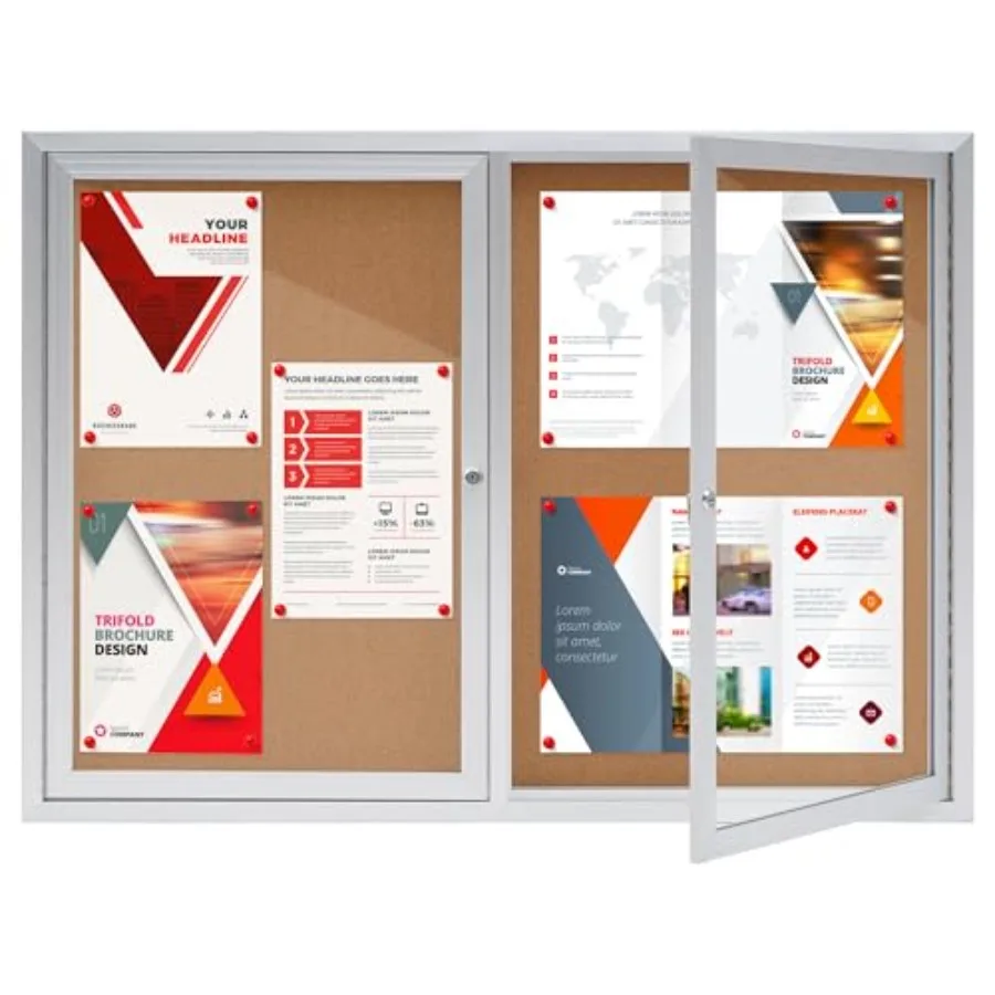 

Наружная доска объявлений с алюминиевой рамой, 43,3 * 31,5 дюйма, с замком, из пробкового материала, всепогодная.