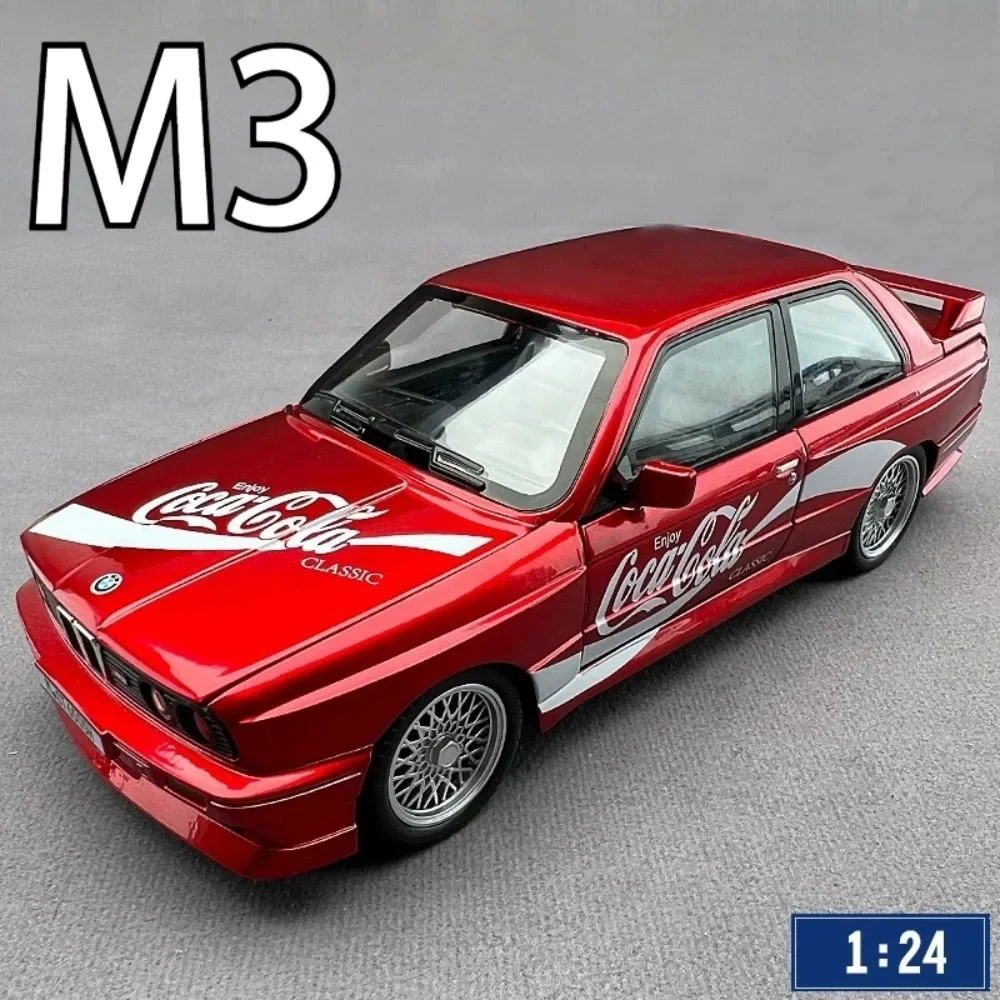 

1:24 M3 Alloy GTR Models Diecast Cars Toys Sound Light Pull Back Doors Opened Front Wheel Steering Vehices Kids Birthday Present