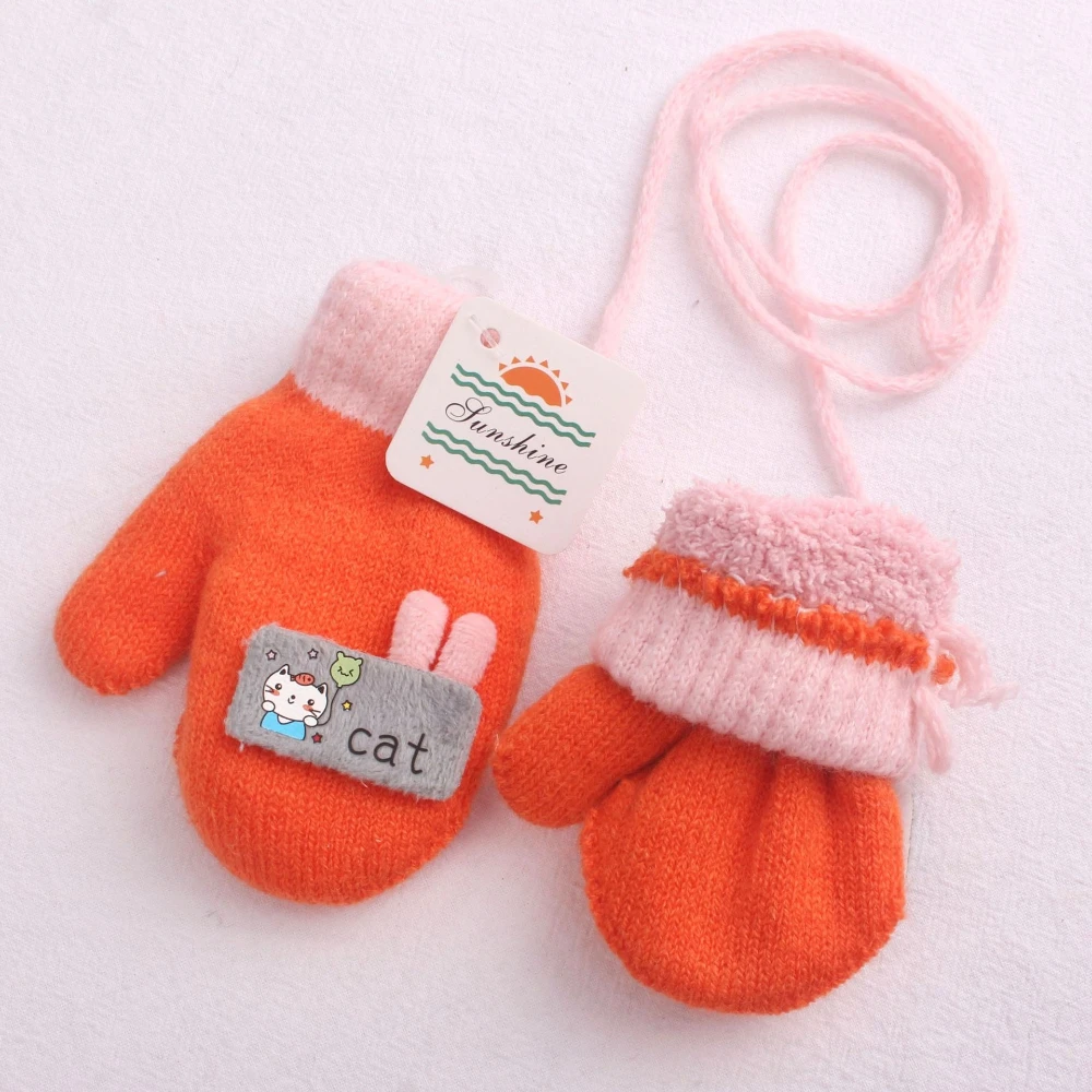 Mitaines d'hiver épaisses pour enfants, gants chauds sur le thème des dessins animés, mignons, coupe-vent, résistants au froid, avec cordon de serrage à la taille, MINISO