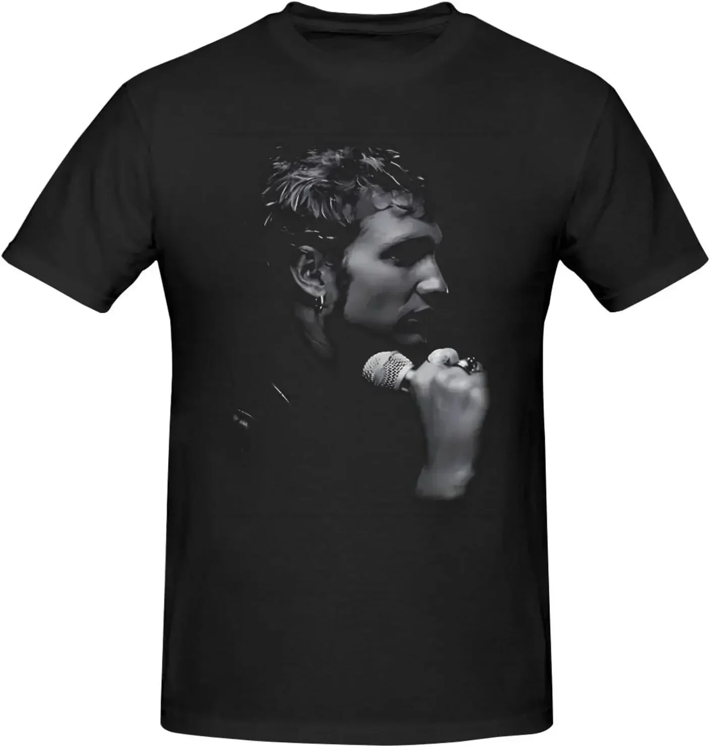 Layne Music Staley Shirt Men's Fashion Versatile Short Sleeve Crew Neck T-Shirt Black