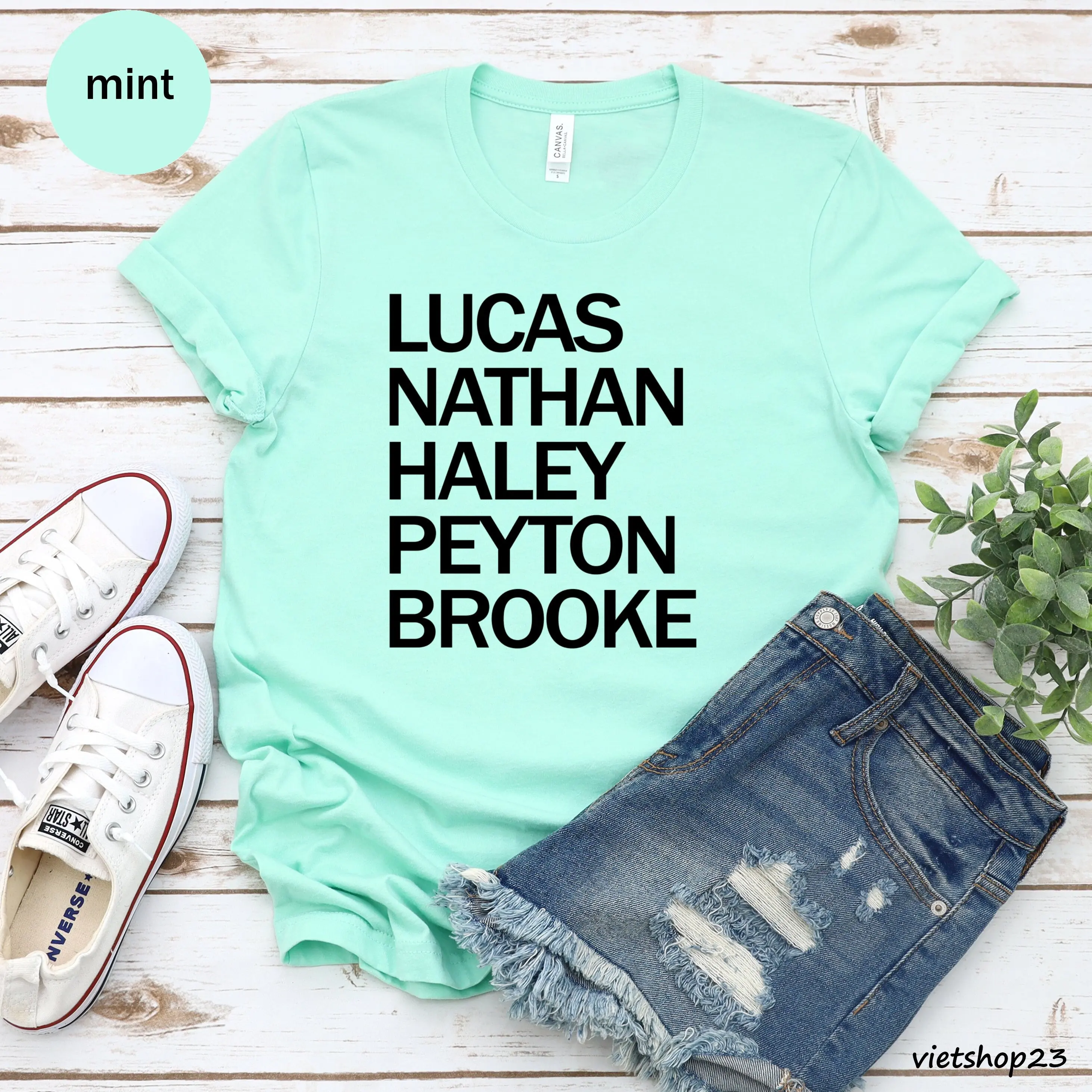 Lucas Nathan Haley Peyton Brooke Unisex T-shirt, One Tree Hill Shirt, One Tree Hill Gift, TV Series Tee, Pop Culture Tee