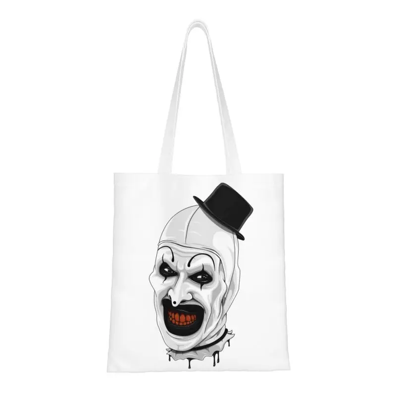 Kawaii Terrifiers Movie Art Horror Slasher Halloween Shopping Tote Bag Recycling Groceries Canvas Shopper Shoulder Bag