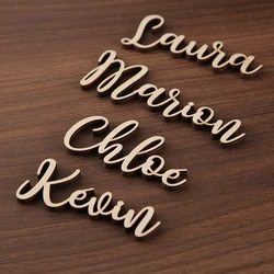 20 pezzi Segnaposto con nome di nozze personalizzato in legno da 20 pezzi nomi personalizzati tagliati al Laser segnaposto segno cena Party Place