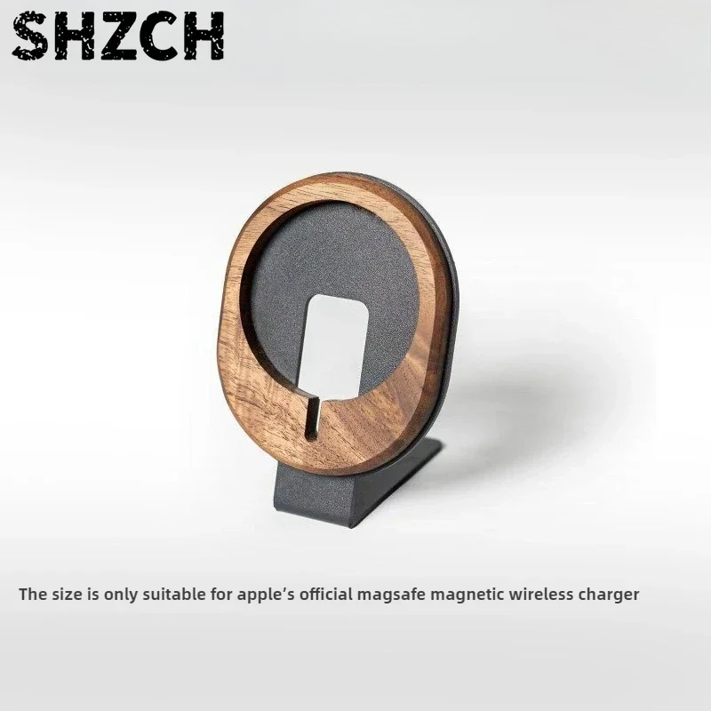 Walnut Wood Charging Stand Modular Phone Holder Dock Fast Wireless Charger Racks Premium Desk Organizer for Office Home Setup