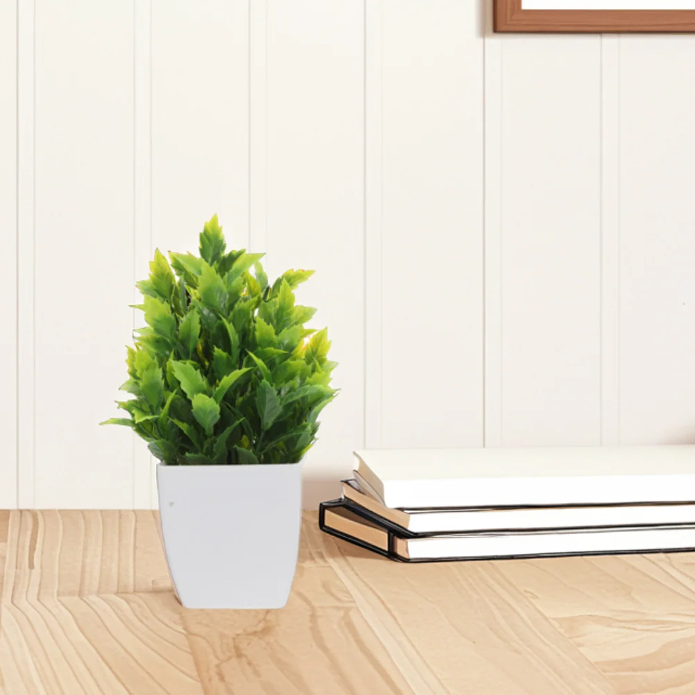 

3Pcs Small Artificial Plants for Desk Indoor Decor Realistic Fake Bonsai Tree Green Ornament for Office Home Bathroom Shelf