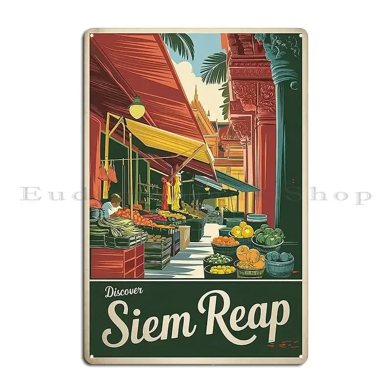 Siem Reap Cambodia Metal Plaque Classic Vintage Iron  Vintage Cinema Tin Sign Poster
