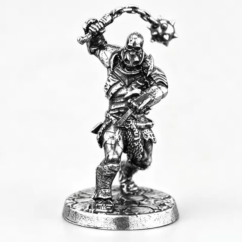 Metal Fantasy Orc Warrior Miniature Collectible Model, Tabletop Wargame Chess Piece, Desktop Decoration, Gift for Men Boyfriend