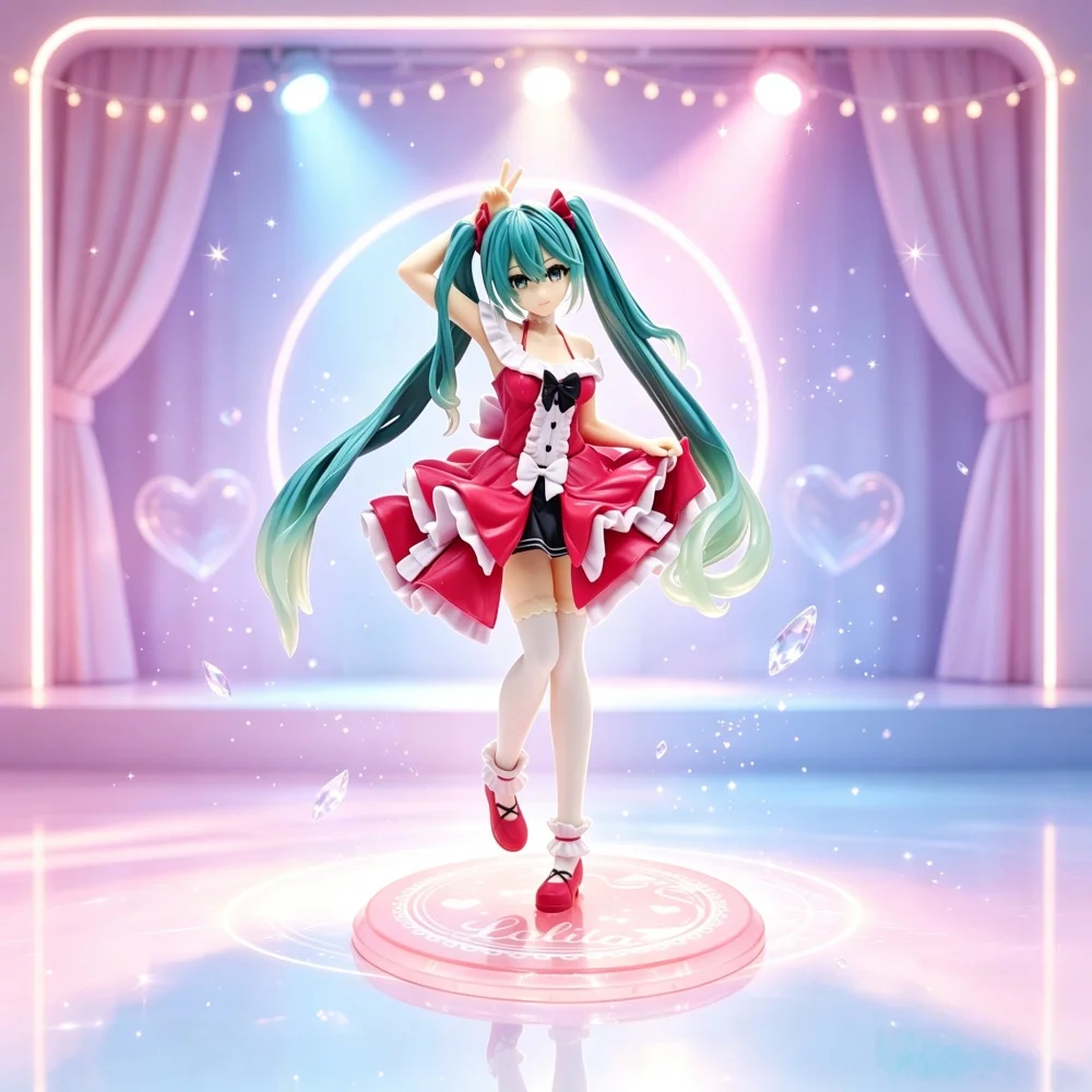 Hatsune Miku Anime-Figur Spielzeug Niedliche Anime MIKU Stehende PVC-Actionfigur Kawaii Cartoon-Modell Puppe Geburtstagsgeschenk für Kinder