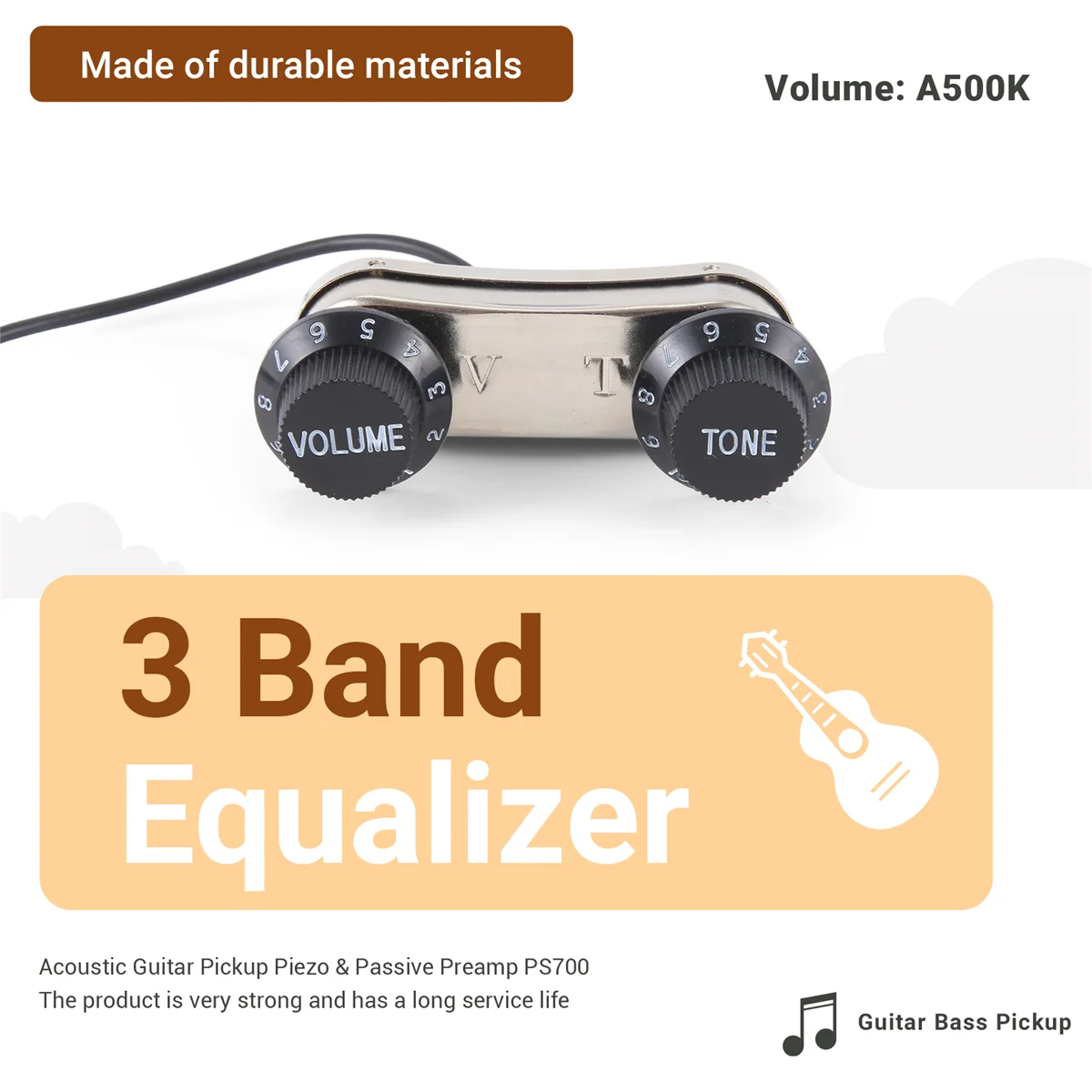 ปิ๊กอัพกีตาร์โปร่ง Piezo & Passive Preamp PS700 Rich