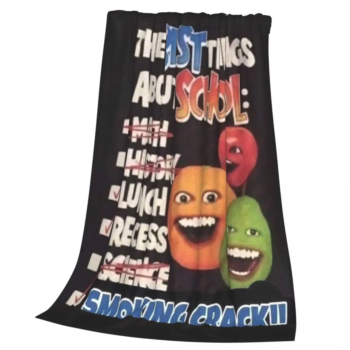 Annoying Orange Best Things About School Blanket Soft Flannel Throw Blanket Cover for Bed Living room Picnic Travel Home Couch - view 2