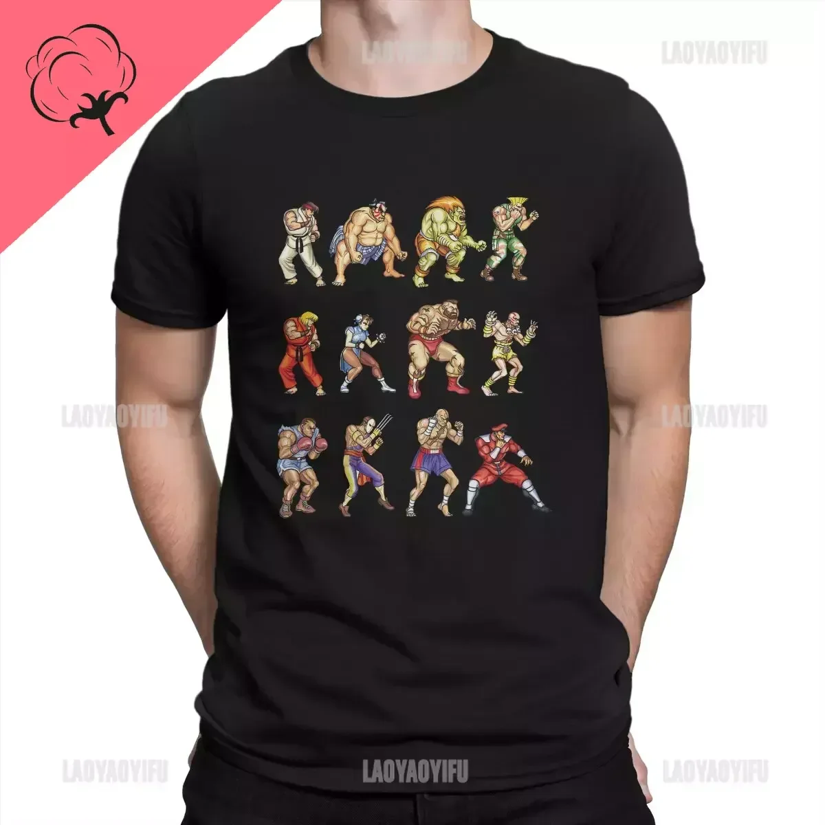 Men Warrior T Shirt Street Fighters Pattern Printed Clothes Women Male Hipster Short Sleeve O-Neck Tees Shirt Adult T-Shirt Tops