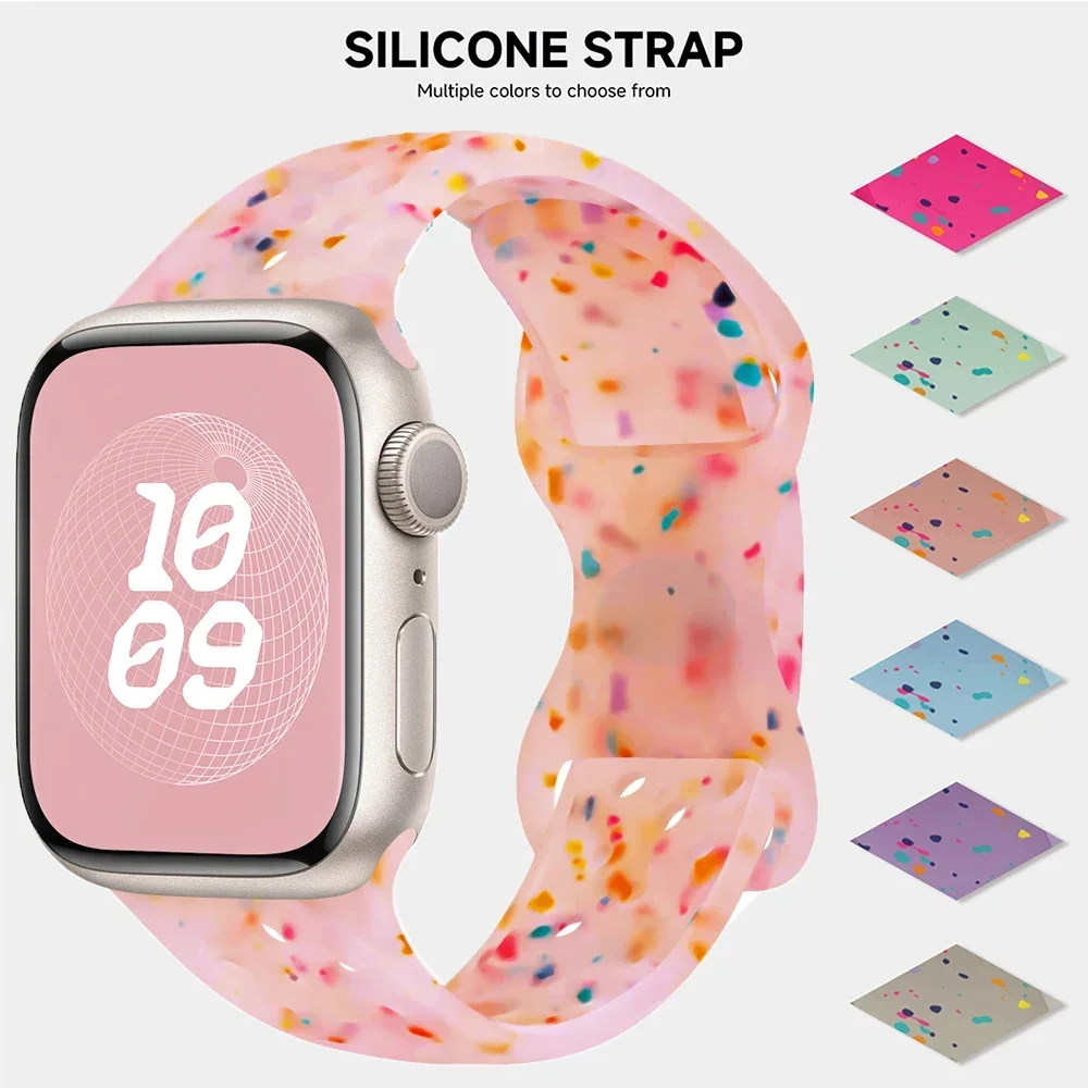 Original Silikonarmband für Apple Watch Band 44 mm 45 mm 40 mm 41 mm 38 42 mm Correa Atmungsaktiv iWatch Serie 9 8 SE 7 6 Ultra 2 49 mm