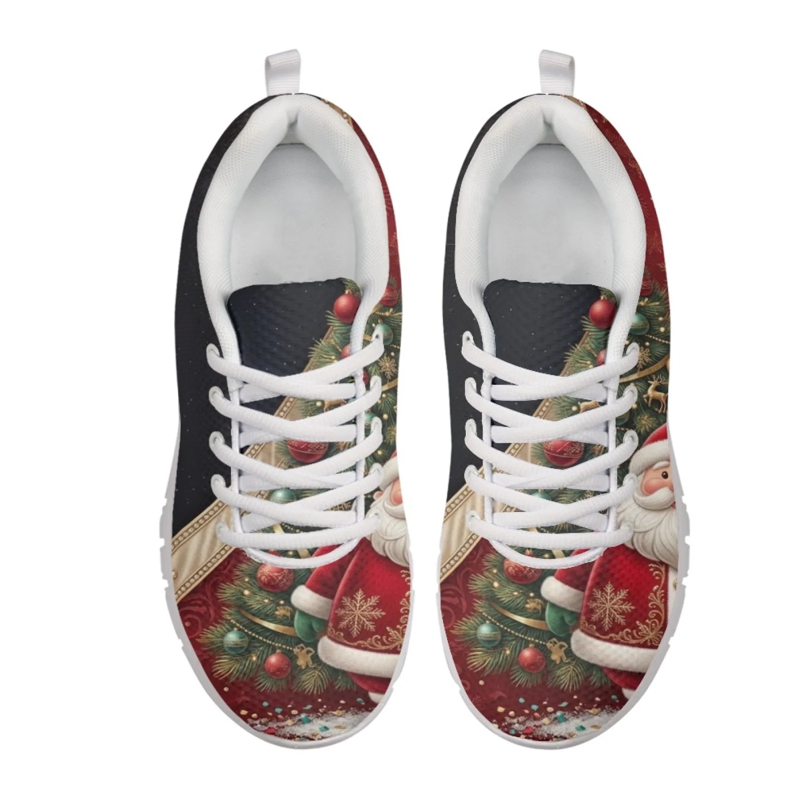 Coloranimal Vintage Santa Claus Men Fitness Sneakers for Walking and Standing Anti-Skid Running Sport Shoe for Outdoor