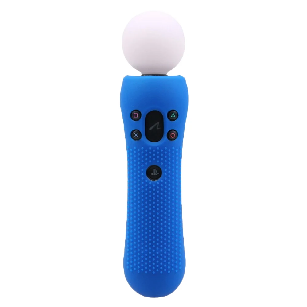 IVYUEEN 1 PCS สำหรับ PlayStation PS VR Move Motion Controller ยางซิลิโคนกันลื่นป้องกันกรณีผิวสีดำสีฟ้าสีแดง