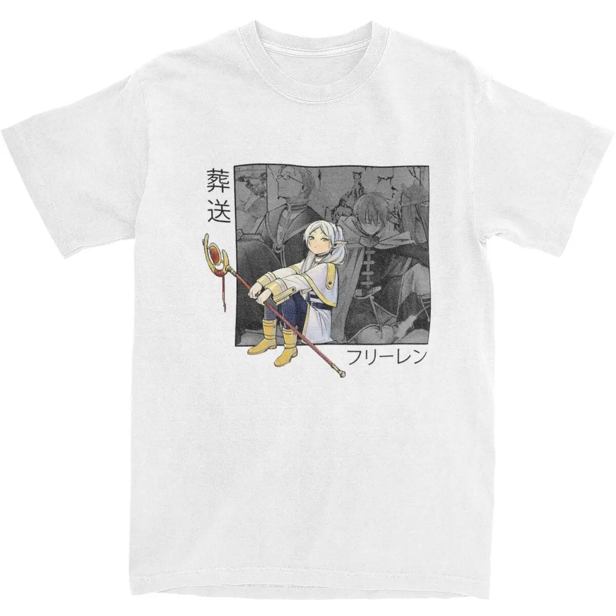 Frieren At The Funeral Anime T Shirt Summer Characters Fern Classic T Shirts Cotton Tee Shirt For Mens Short Sleeve Top Tees