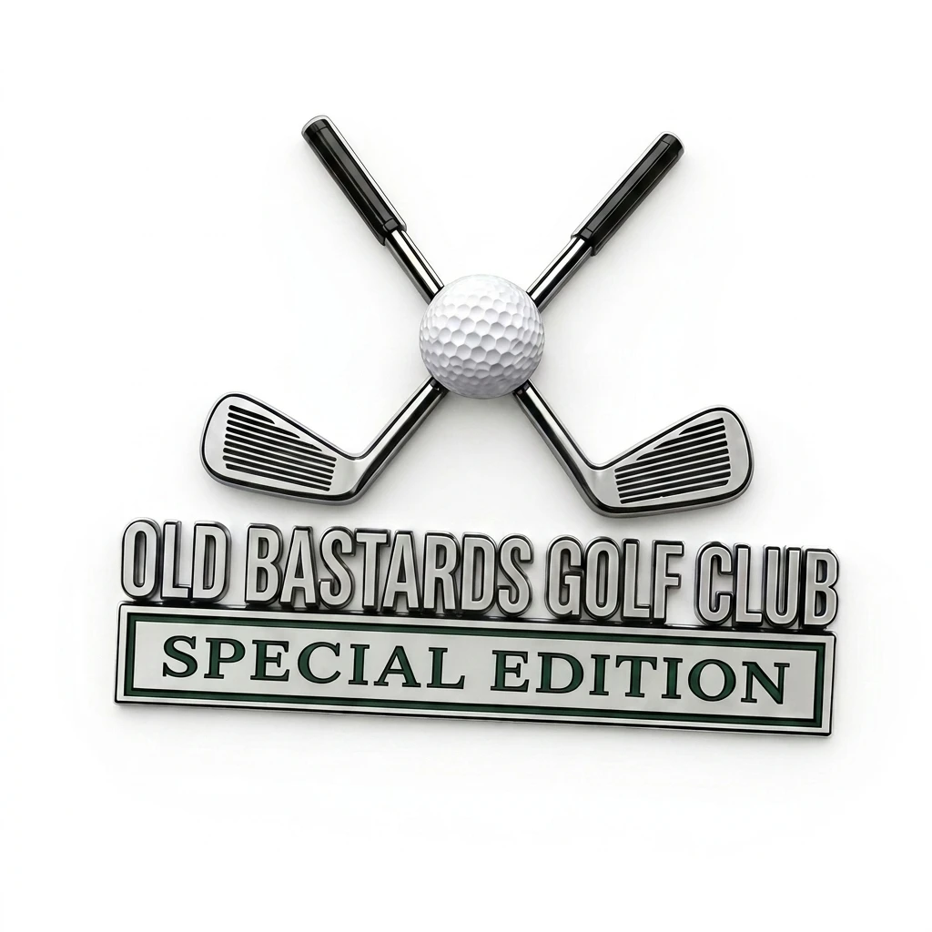 1pc Golf Car Decal Premium Acrylic 3D Sticker for Auto Exterior Bumper Decoration Waterproof Traceless Adhesive Durable