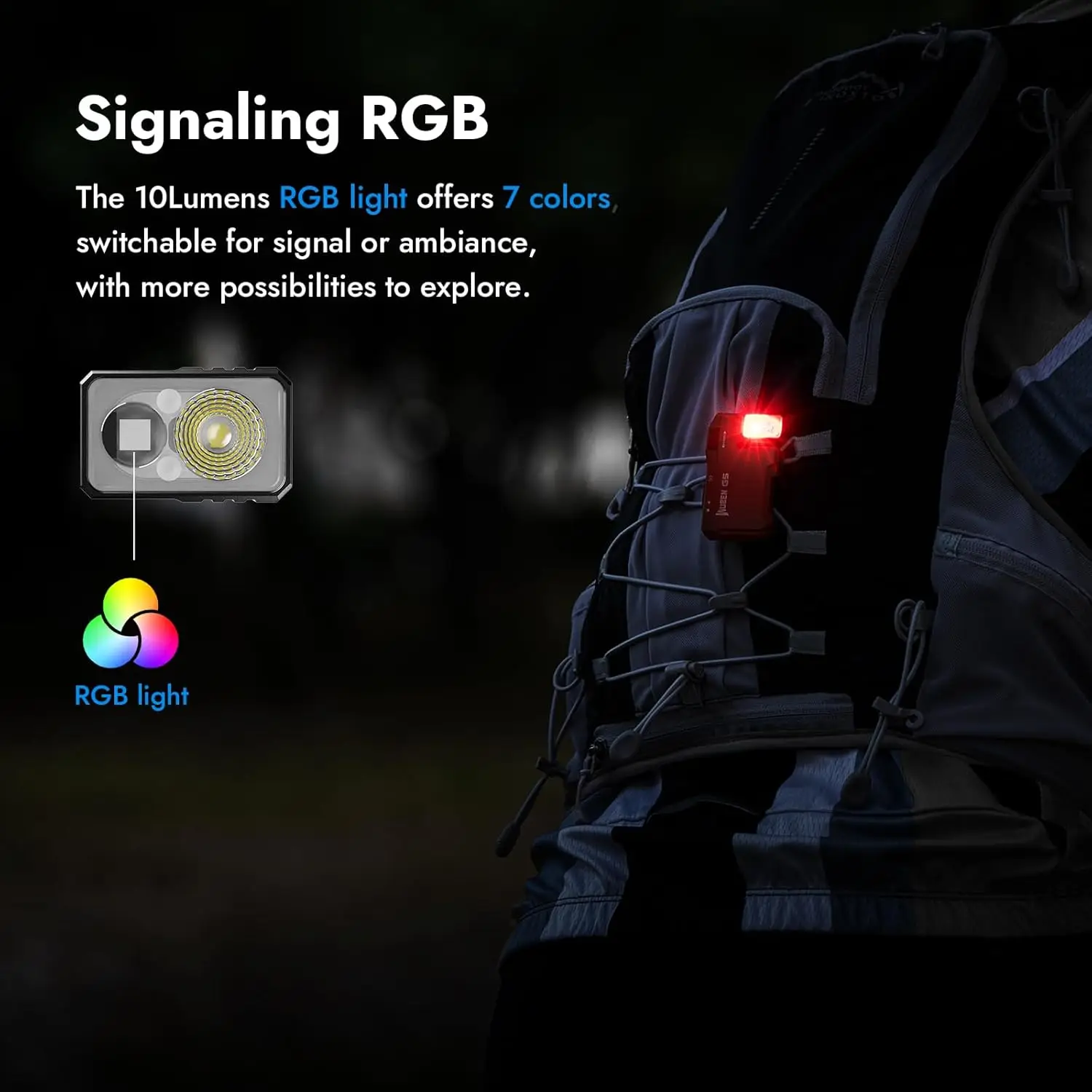 WUBEN G5 Rechargeable EDC Powerful RGB Flashights, 400 Lumens Portable Flat Mini Flashlights, Magnetic Keychain Light