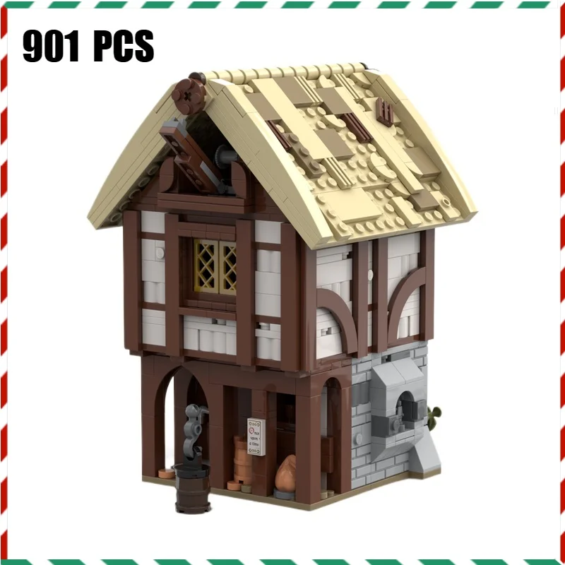

Medieval Storage House Building Blocks Castle MOC Modular Kit for Adults, Creative Architecture Display Model Gift Collection