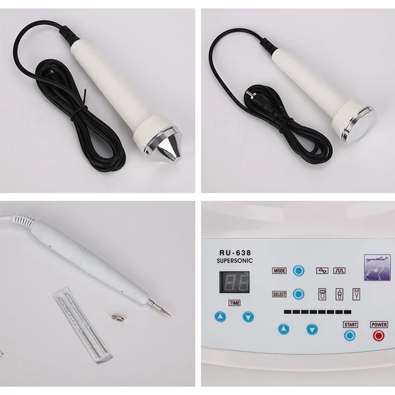 Ultrasonic Facial Massager Anti Aging Face Skin Lift Freckle Spot Tattoo Removal 1Mhz Ultrasound 3in1 หรือ 2in1 อุปกรณ์สปาความงาม